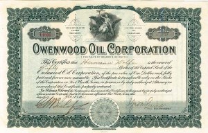 Owenwood Oil Corporation - Stock Certificate