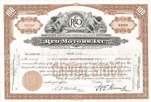 Reo Motors, Inc - Stock Certificate