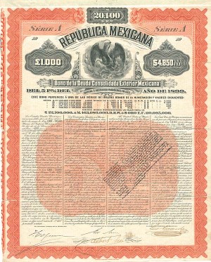 Mexican Uncanceled Stocks and Bonds Historic Bond Collectibles