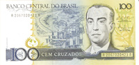 Brazil - 100 Cruzados - P-211c - 1987 dated Foreign Paper Money