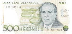 Brazil - 500 Cruzados - P-212c - 1987 dated Foreign Paper Money