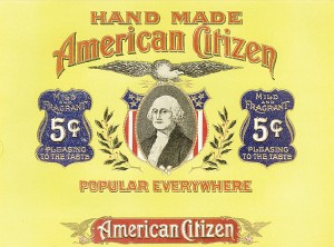 Cigar Box Label American Citizen - <b>Not Actual Cigars</b>