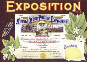 Fruit Crate Box Label Exposition-Alaska-Yukon-Pacific Exposition