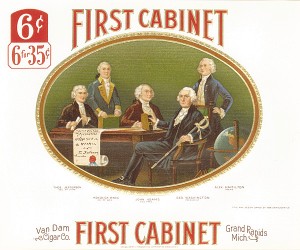 Cigar Box Label "First Cabinet" - <b>Not Actual Cigars</b>