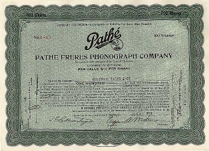 Pathe Freres Phonograph Co. - Stock Certificate