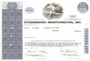Studebaker-Worthington, Inc. - Stock Certificate