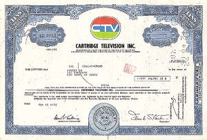 Cartridge Television Incorporated - Stock Certificate