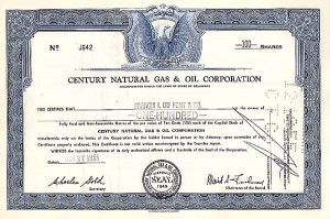 Century Natural Gas and Oil Corporation - Stock Certificate