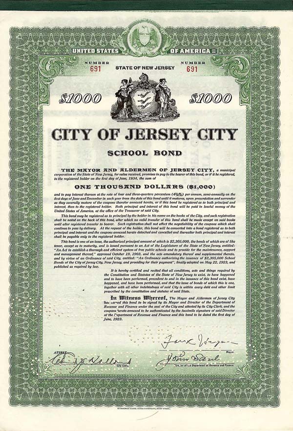 City of Jersey City - Bond