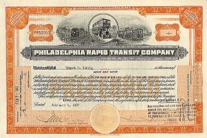 Philadelphia Rapid Transit Co. - Stock Certificate