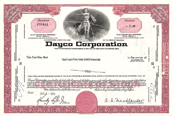 Dayco Corporation - Stock Certificate