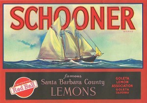 Fruit Crate Label - Schooner