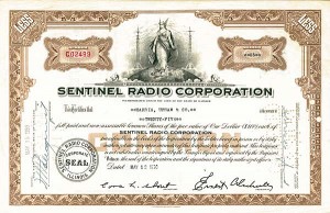 Sentinel Radio Corporation - Stock Certificate