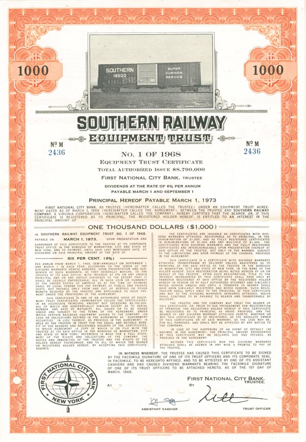 Southern Railway Equipment Trust - Bond