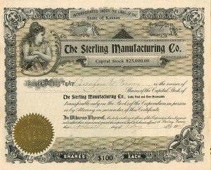 Sterling Manufacturing Co. - Stock Certificate