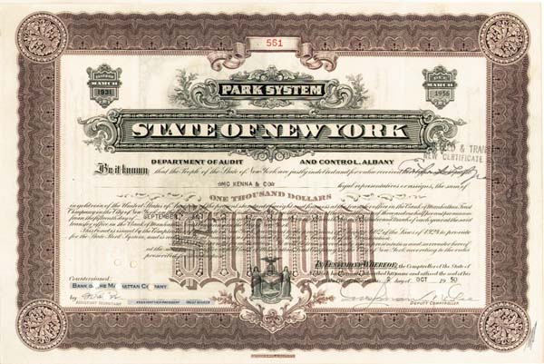 State of New York - Park System Bond