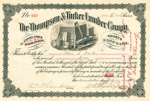 Thompson and Tucker Lumber Co. - Stock Certificate