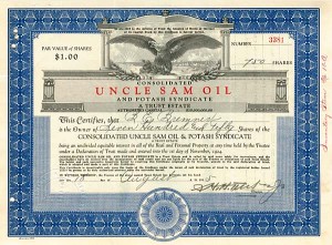 Consolidated Uncle Sam Oil and Potash Syndicate - Stock Certificate