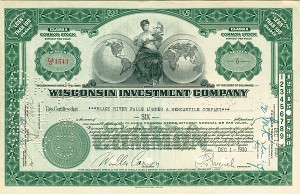 Wisconsin Investment Inc. - Stock Certificate